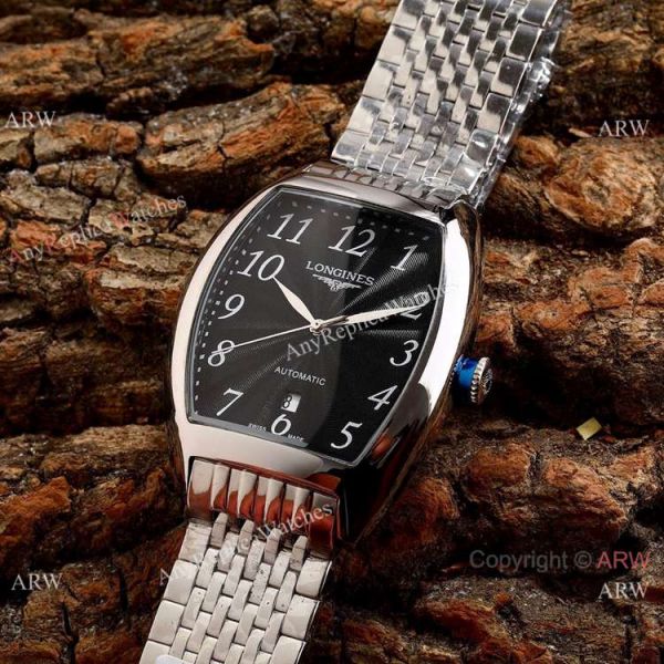 Copy Longines Evidenza Men Watches Black Dial Black Leather Strap Copy Longines Evidenza Men Watches Black Dial Black Leather Strap