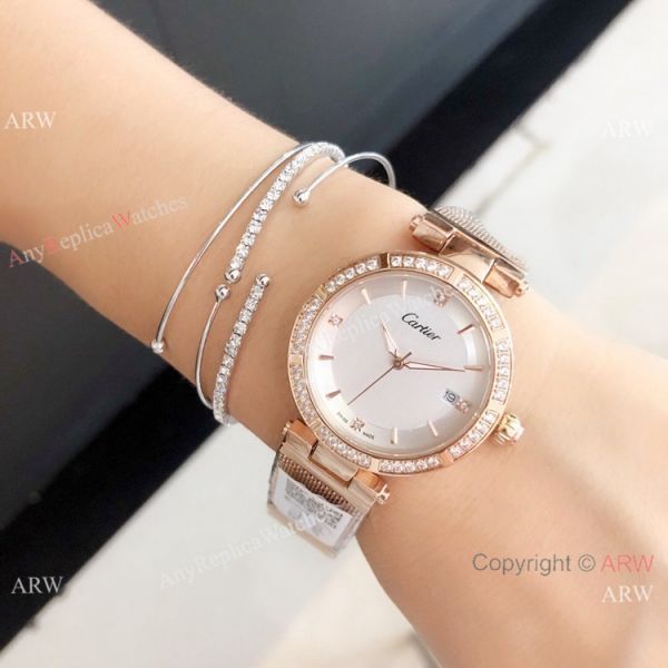 New Copy Cartier Pasha de Black Dial Rose Gold Watch 35mm Women New Copy Cartier Pasha de Black Dial Rose Gold Watch 35mm Women