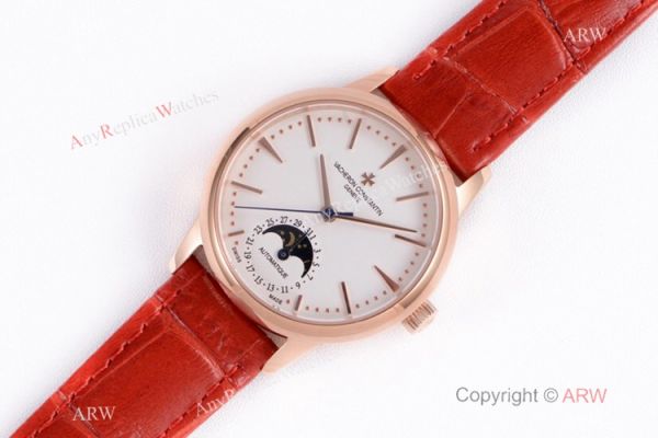 (VC) Vacheron Constantin Copy Patrimony Moon phase Rose Gold Diamond Watch 32mm (VC) Vacheron Constantin Copy Patrimony Moon phase Rose Gold Diamond Watch 32mm