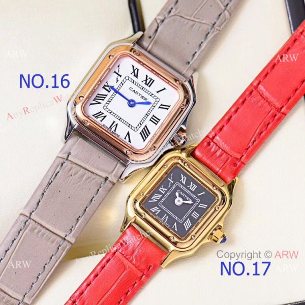Copy Cartier Panthere de 2-Tone Black Face Quartz Watch 27mm 22mm Copy Cartier Panthere de 2-Tone Black Face Quartz Watch 27mm 22mm