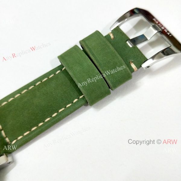 Luminor Marina Panerai Pam111 Copy Watch Green Face Leather Strap Luminor Marina Panerai Pam111 Copy Watch Green Face Leather Strap
