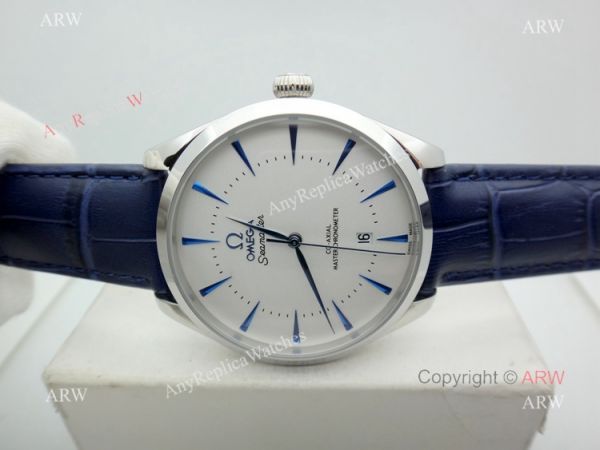 Low Price Omega Seamaster Automatic Watch Blue Leather Strap Low Price Omega Seamaster Automatic Watch Blue Leather Strap