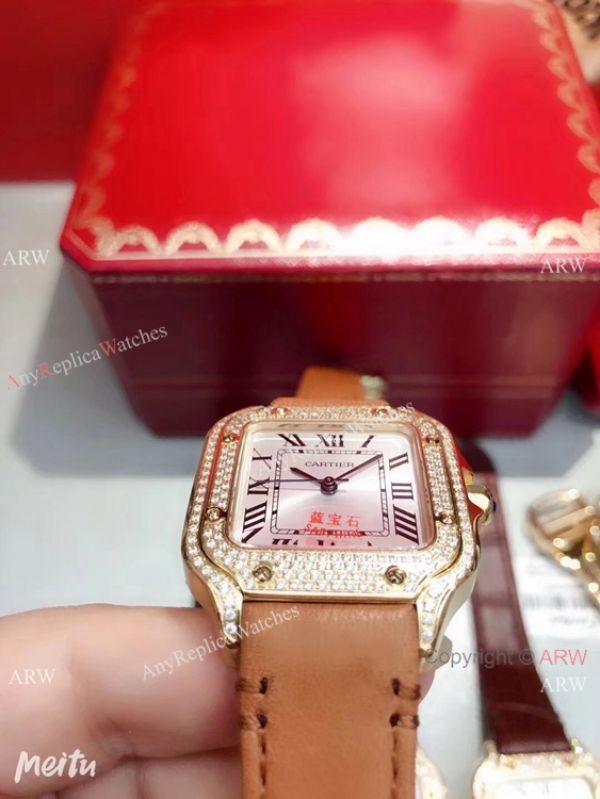 New Cartier Santos 100 Diamond Replica Watch Yellow Gold Diamond New Cartier Santos 100 Diamond Replica Watch Yellow Gold Diamond
