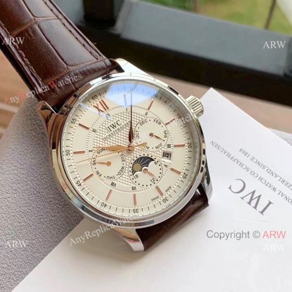 IWC Portugieser Annual Calendar Watches White Dial Black Leather Strap IWC Portugieser Annual Calendar Watches White Dial Black Leather Strap