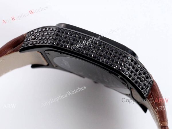 AAA Copy Cartier Santos De Iced Out Brown Dial Automatic Wrist AAA Copy Cartier Santos De Iced Out Brown Dial Automatic Wrist