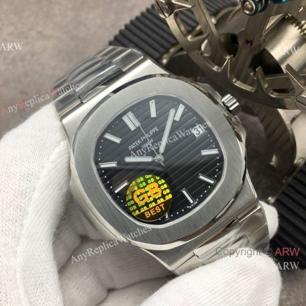 Swiss Copy Patek Philippe Nautilus SS Black Dial 40MM Watch GB Factory Swiss Copy Patek Philippe Nautilus SS Black Dial 40MM Watch GB Factory