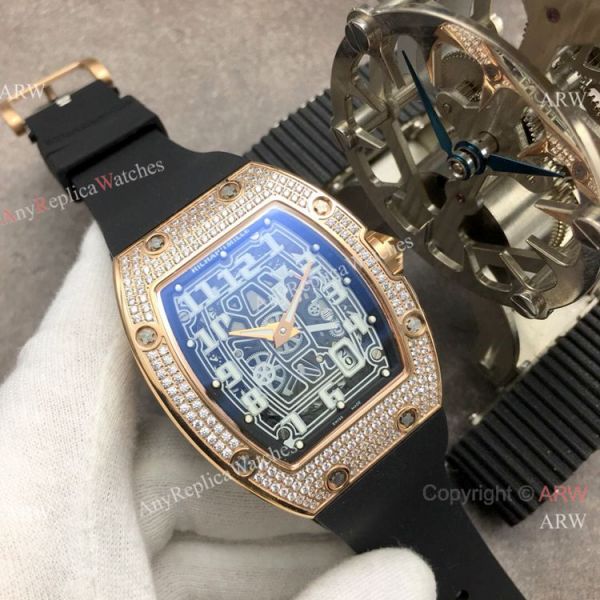 Super Clone Richard Mille AAA RM 67-01 Extra Flat Rose Gold Diamond Watch Super Clone Richard Mille AAA RM 67-01 Extra Flat Rose Gold Diamond Watch