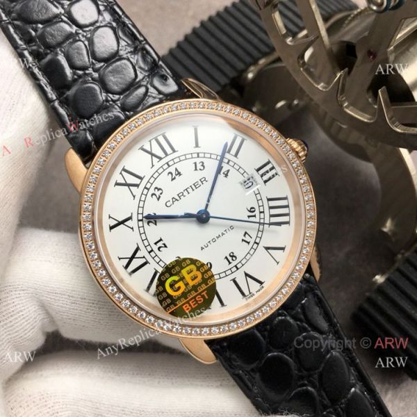 (GB Factory)Swiss Copy Cartier Ronde Solo De Watch Rose Gold Diamond (GB Factory)Swiss Copy Cartier Ronde Solo De Watch Rose Gold Diamond