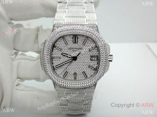 Best Replica Iced Out Patek Philippe Nautilus Men Watch Swiss Grade 1 Best Replica Iced Out Patek Philippe Nautilus Men Watch Swiss Grade 1