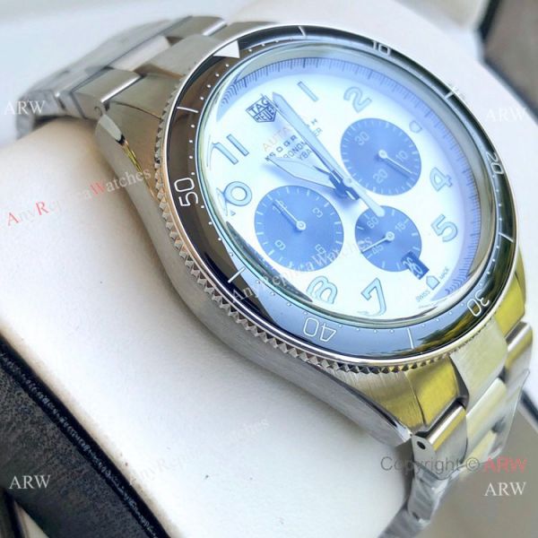 Copy Tag Heuer Autavia Flyback Stainless Steel White Dial Watches 43mm Copy Tag Heuer Autavia Flyback Stainless Steel White Dial Watches 43mm