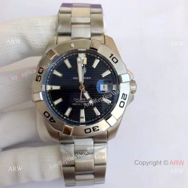 Wholesale Copy Tag Heuer Aquaracer Calibre 5 Watch Silver and White Wholesale Copy Tag Heuer Aquaracer Calibre 5 Watch Silver and White