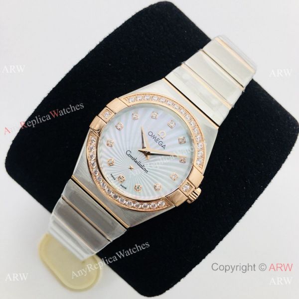 (VS) Replica Omega Constellation 2-Tone Rose Gold Diamond Watch with Quartz Movement (VS) Replica Omega Constellation 2-Tone Rose Gold Diamond Watch with Quartz Movement
