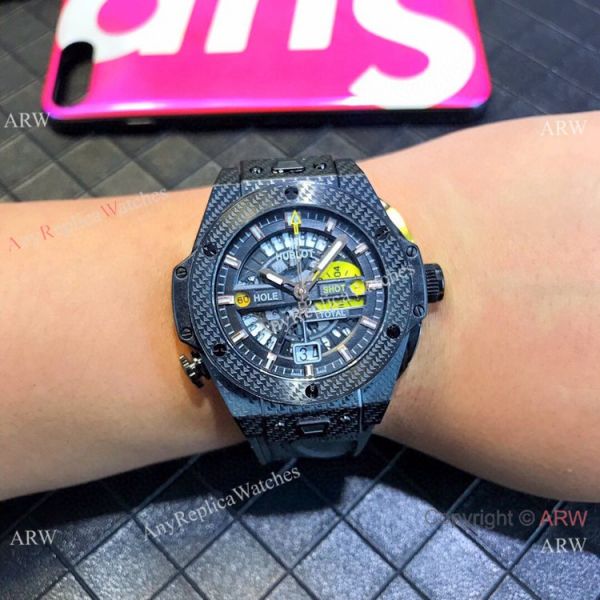 New Replica Hublot Big Bang Unico Golf Chronograph Watches All Black New Replica Hublot Big Bang Unico Golf Chronograph Watches All Black