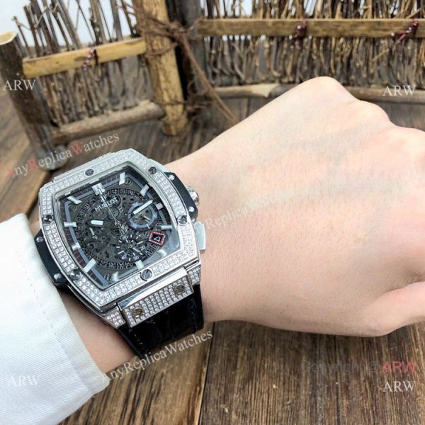 Hublot MP-06 Senna Copy Waches SS Diamond Case Black Dial Hublot MP-06 Senna Copy Waches SS Diamond Case Black Dial