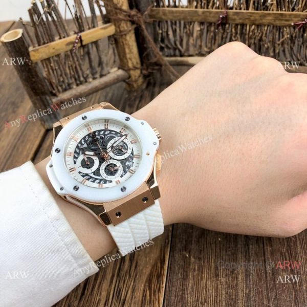 Copy Hublot Big Bang Evolution 44mm Watches Rose Gold Ceramic Bezel Copy Hublot Big Bang Evolution 44mm Watches Rose Gold Ceramic Bezel