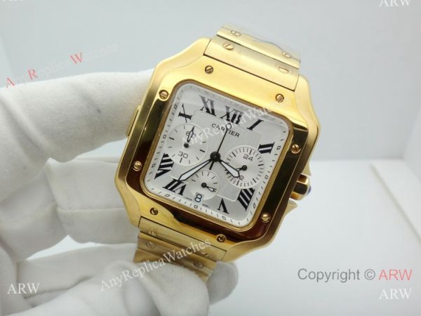 Best Quality Cartier Santos Watch All Gold Chronograph 39mm Best Quality Cartier Santos Watch All Gold Chronograph 39mm