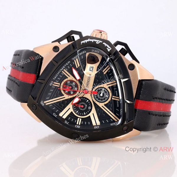 New Copy Lamborghini Spyder 9004 Chrono Watch Rose Gold Black Bezel New Copy Lamborghini Spyder 9004 Chrono Watch Rose Gold Black Bezel