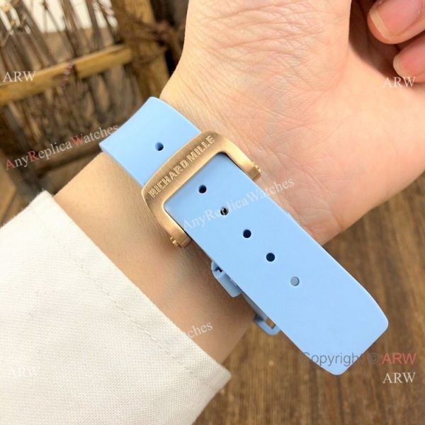 Replica Richard Mille RM037 Automatic Lady Watch Blue Ceramic Rose Gold Crown Replica Richard Mille RM037 Automatic Lady Watch Blue Ceramic Rose Gold Crown