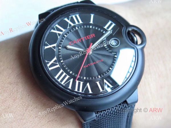 TW Factory Cartier Ballon Bleu Replica 42mm All Black Watch TW Factory Cartier Ballon Bleu Replica 42mm All Black Watch