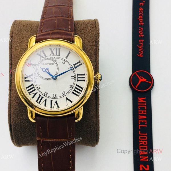 (EGF) New Ronde De Cartier Watch 904L Yellow Gold Diamond Bezel For Men 40mm (EGF) New Ronde De Cartier Watch 904L Yellow Gold Diamond Bezel For Men 40mm