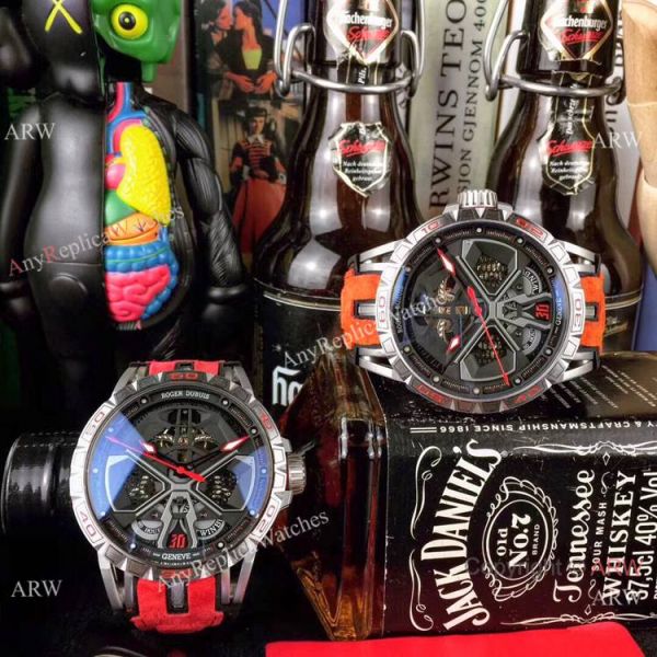 New Replica Roger Dubuis Lamborghini Huracan Watch Titanium Orange Gummy Strap New Replica Roger Dubuis Lamborghini Huracan Watch Titanium Orange Gummy Strap