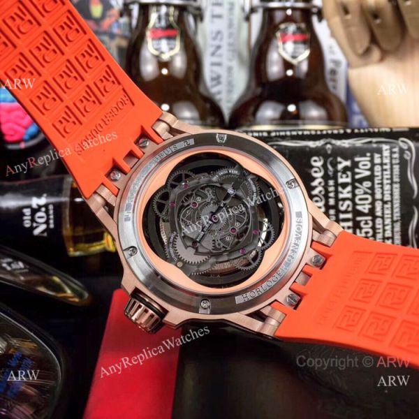 Copy Roger Dubuis Excalibur Quatuor Men Watches Red Rubber Strap Rose Gold Case Copy Roger Dubuis Excalibur Quatuor Men Watches Red Rubber Strap Rose Gold Case