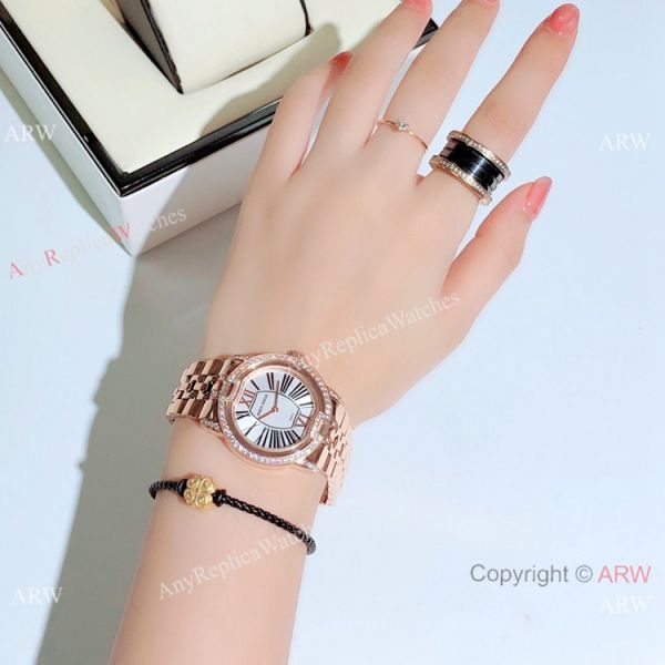 Copy Roger Dubuis Velvet Quartz Watches Rose Gold Black Dial Copy Roger Dubuis Velvet Quartz Watches Rose Gold Black Dial