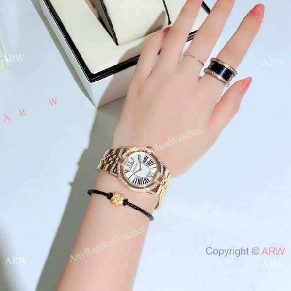 Copy Roger Dubuis Velvet Women Watches Silver Dial Rose Gold Copy Roger Dubuis Velvet Women Watches Silver Dial Rose Gold