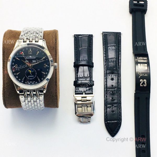 (JLF) Replica Jaeger-Lecoultre Master Ultra Thin Stainless Steel Black Dial Watch For Men (JLF) Replica Jaeger-Lecoultre Master Ultra Thin Stainless Steel Black Dial Watch For Men