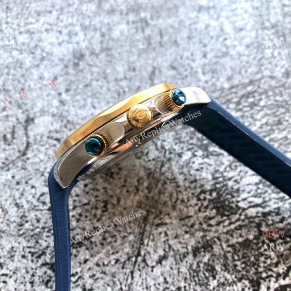 Replica Omega Seamaster 300m Watches Two Tone Blue Chronograph Omega Clone Watch Replica Omega Seamaster 300m Watches Two Tone Blue Chronograph Omega Clone Watch