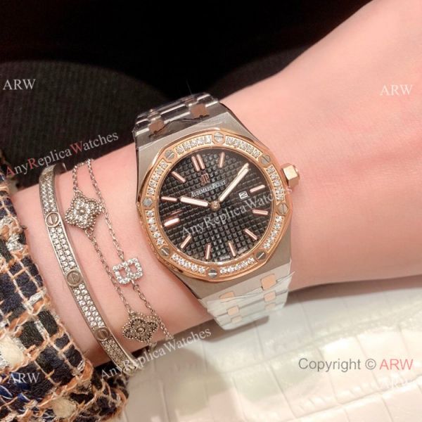 Clone Audemars Piguet Royal Oak Ladies Watch Two Tone Rose Gold Diamond Clone Audemars Piguet Royal Oak Ladies Watch Two Tone Rose Gold Diamond
