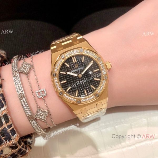 Clone Audemars Piguet Royal Oak Women Watch Diamond Bezel All Gold Clone Audemars Piguet Royal Oak Women Watch Diamond Bezel All Gold