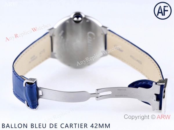 AF Swiss Grade Copy Cartier Ballon Bleu Watch 42mm Blue Dial AF Swiss Grade Copy Cartier Ballon Bleu Watch 42mm Blue Dial