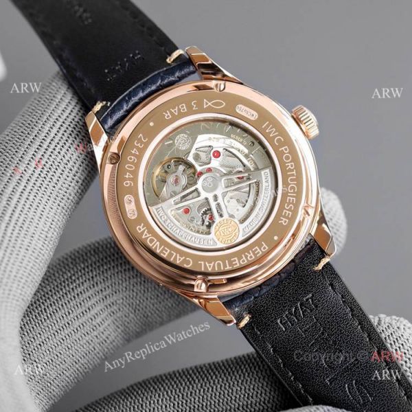 Swiss AAA IWC Portugieser Perpetual Calendar Replica Watch Rose Gold Blue Dial Swiss AAA IWC Portugieser Perpetual Calendar Replica Watch Rose Gold Blue Dial