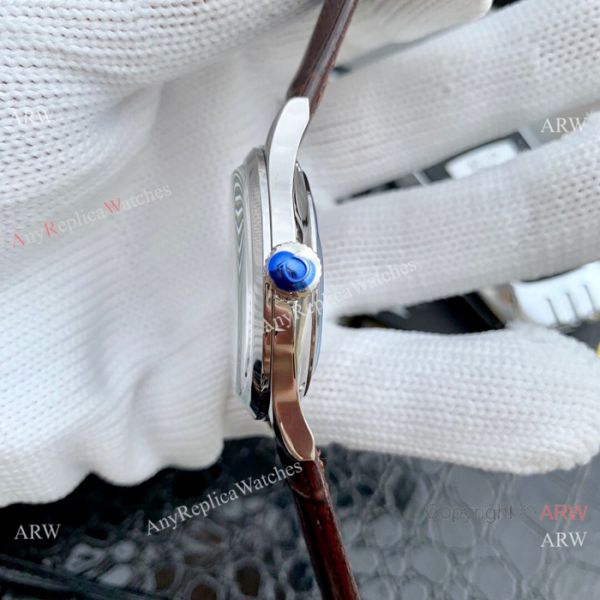 Omega Seamaster Replica Wristwatch SS Brown Leather Band Omega Seamaster Replica Wristwatch SS Brown Leather Band
