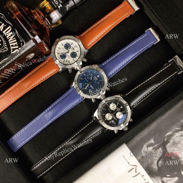 Copy Breitling COLT Chronograph Watches SS Brown Leather Strap Copy Breitling COLT Chronograph Watches SS Brown Leather Strap