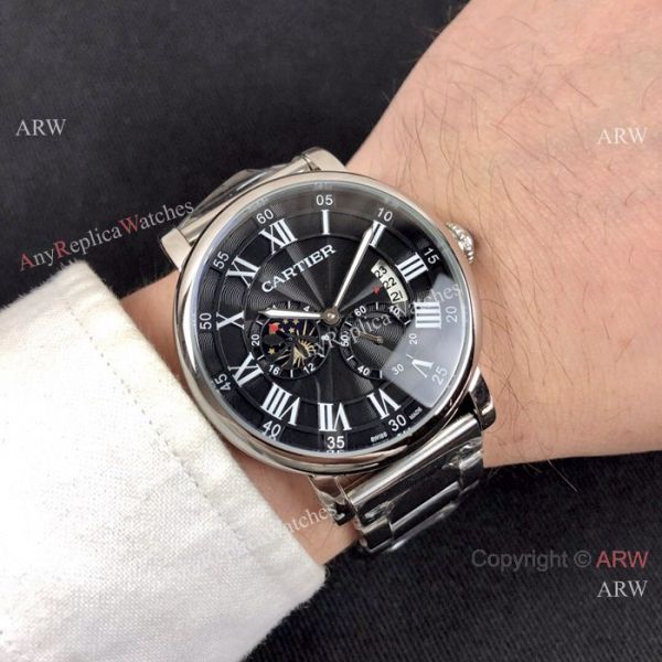 New Cartier Rotonde de Moon phase Stainless Steel Black Watch 40mm New Cartier Rotonde de Moon phase Stainless Steel Black Watch 40mm