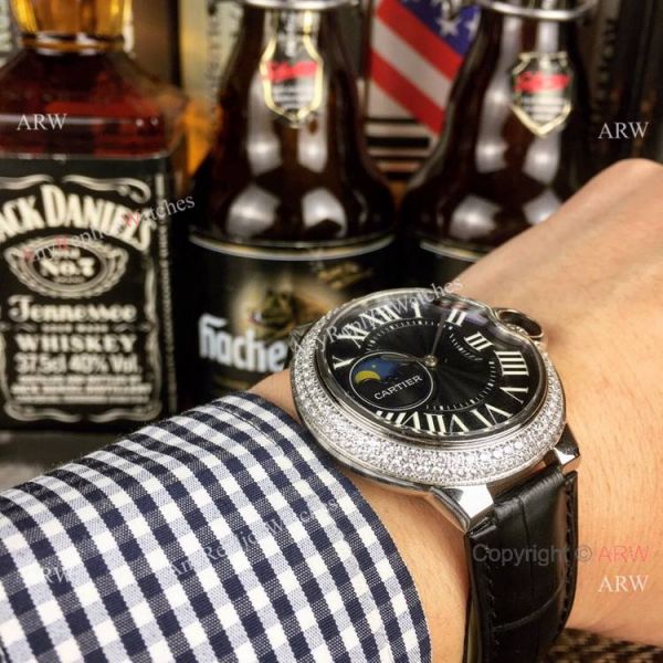 AAA Quality Cartier Ballon Bleu de Moon phase Diamond Copy watch AAA Quality Cartier Ballon Bleu de Moon phase Diamond Copy watch