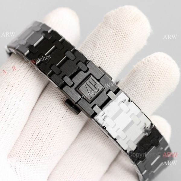 Swiss Replica Audemars Piguet Royal Oak Moon phase Watch 41mm Black Subdials Swiss Replica Audemars Piguet Royal Oak Moon phase Watch 41mm Black Subdials
