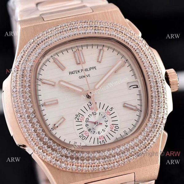 Clone Patek Philippe Nautilus Chronograph Watches Rose Gold and Diamond Fashion Style Clone Patek Philippe Nautilus Chronograph Watches Rose Gold and Diamond Fashion Style