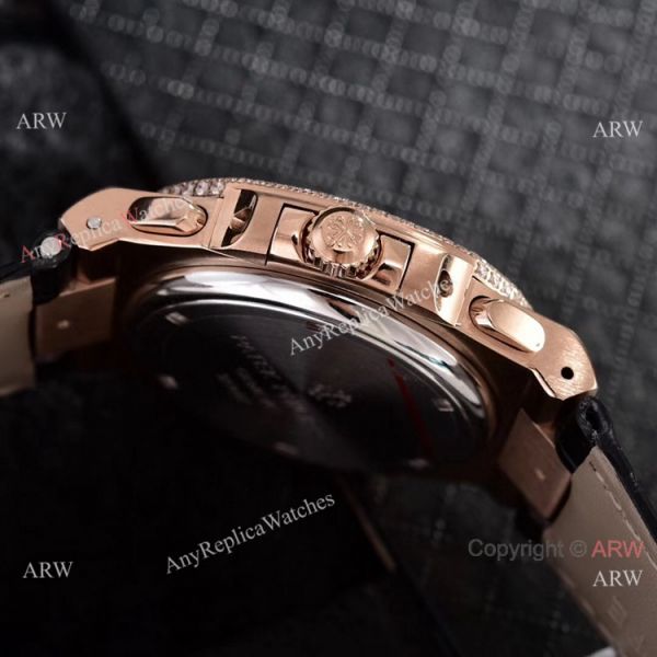 Japan Grade Patek Philippe Nautilus Chronograph Watches Rose Gold Diamond Case Japan Grade Patek Philippe Nautilus Chronograph Watches Rose Gold Diamond Case