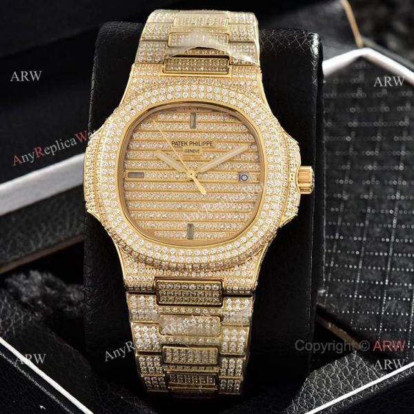 Iced Out Patek Philippe Nautilus Automatic Wrist AAA Quality Copy Watch Iced Out Patek Philippe Nautilus Automatic Wrist AAA Quality Copy Watch