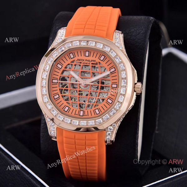 Replica Patek Philippe Aquanaut Diamond Watches Hollow Dial Rose Gold Replica Patek Philippe Aquanaut Diamond Watches Hollow Dial Rose Gold