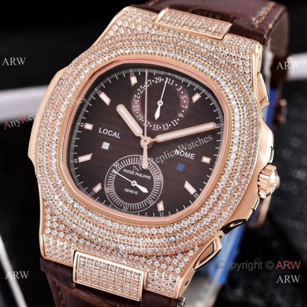 Japan Grade Patek Philippe Nautilus Diamonds Watches Rose Gold White Face Japan Grade Patek Philippe Nautilus Diamonds Watches Rose Gold White Face