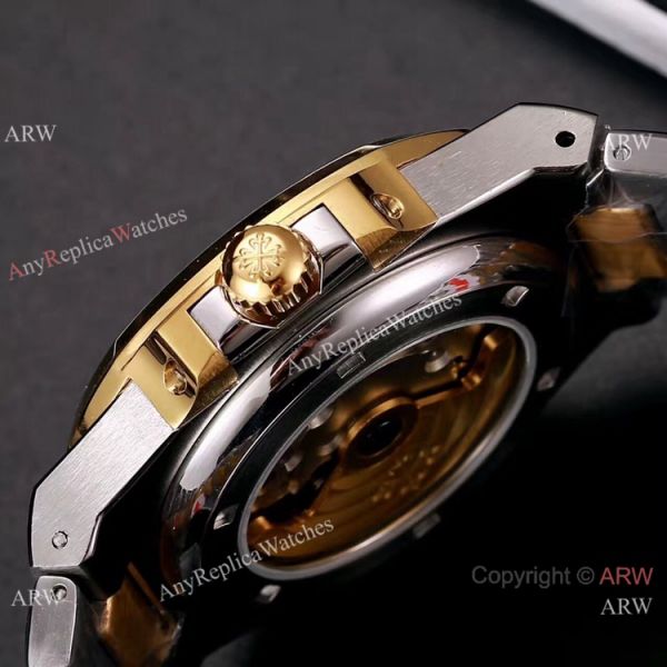 Knockoff Patek Philippe Nautilus 40mm Watches Two Tone Gray Dial Knockoff Patek Philippe Nautilus 40mm Watches Two Tone Gray Dial