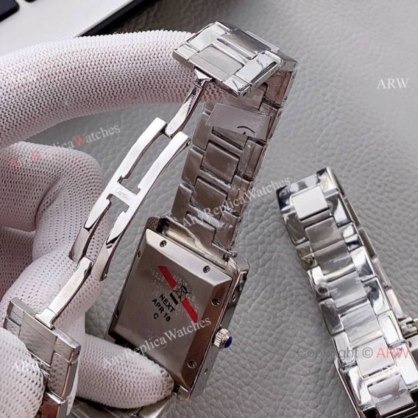 Yellow Gold Cartier Tank Automatic Copy Watch In Black Leather Strap White Dial Yellow Gold Cartier Tank Automatic Copy Watch In Black Leather Strap White Dial