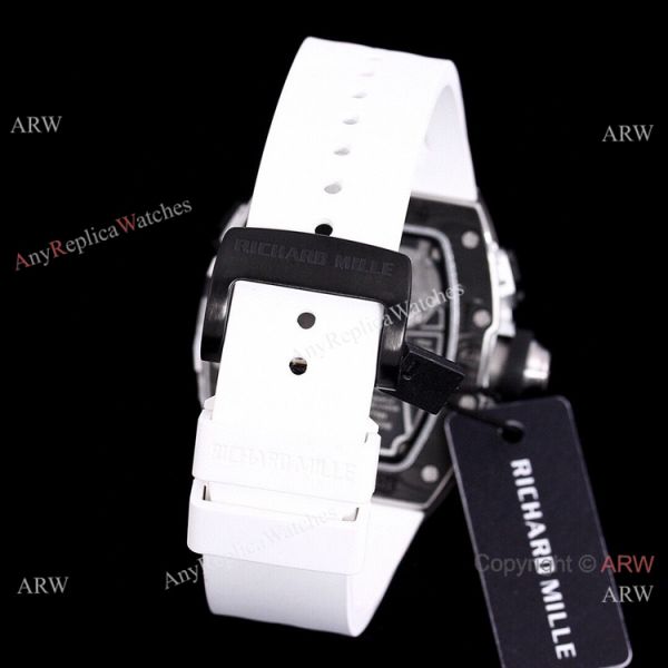 White Rubber Band Richard Mille 62-01 Tourbillon Vibrating Alarm ACJ Replica Watch White Rubber Band Richard Mille 62-01 Tourbillon Vibrating Alarm ACJ Replica Watch