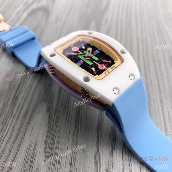 Women Richard Mille BonBon Collection Watches Rm07 Blue Rubber Strap Women Richard Mille BonBon Collection Watches Rm07 Blue Rubber Strap