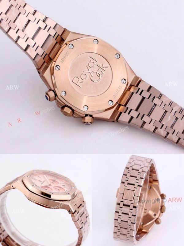 New Audemars Piguet Frosted Gold Royal Oak Rose Gold Watch 41mm Silver Dial with Stop Function High Copy New Audemars Piguet Frosted Gold Royal Oak Rose Gold Watch 41mm Silver Dial with Stop Function High Copy