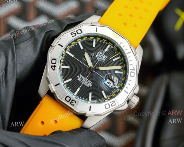New Tag Heuer Aquaracer 43mm Automatic Replica Watch Special Edition Orange Rubber Band New Tag Heuer Aquaracer 43mm Automatic Replica Watch Special Edition Orange Rubber Band